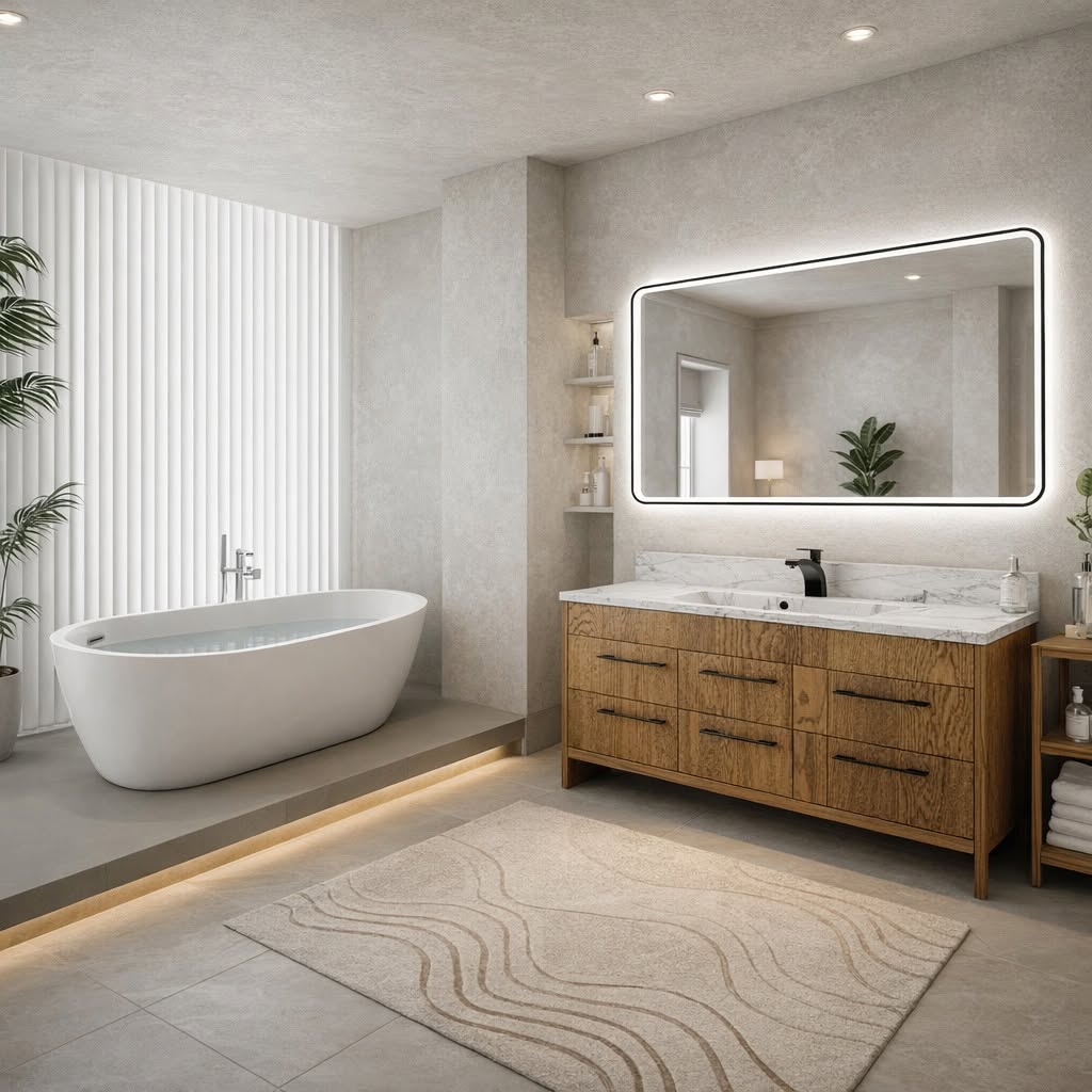 Allsumhome bathroom vanity hardware in a refined modern setting