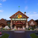 Bass Pro Shops branded fishing rod and reel combo on display