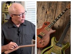 StewMac Review: The Go-To Source for Luthier Tools and Guitar Parts Luthier using StewMac tools to work on an acoustic guitar in a workshop