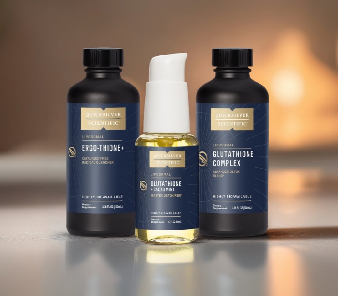 Quicksilver Scientific liposomal glutathione bottle with dropper