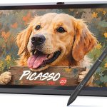 PicassoTab Z13 tablet running Android 15 with a pro drawing app open