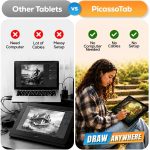 PicassoTab battery-free 8192-level pen resting on the Z13 tablet surface